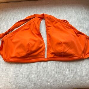 Shade & Shore Bright Orange Halter Bikini Top